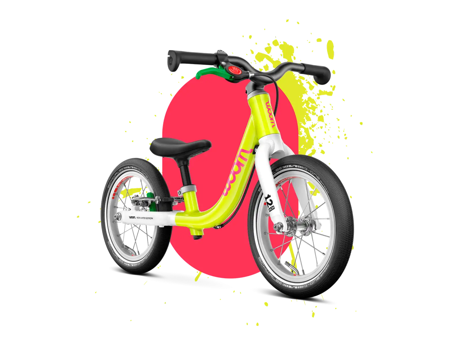 Woom GO 1 Kinderlaufrad neon lime