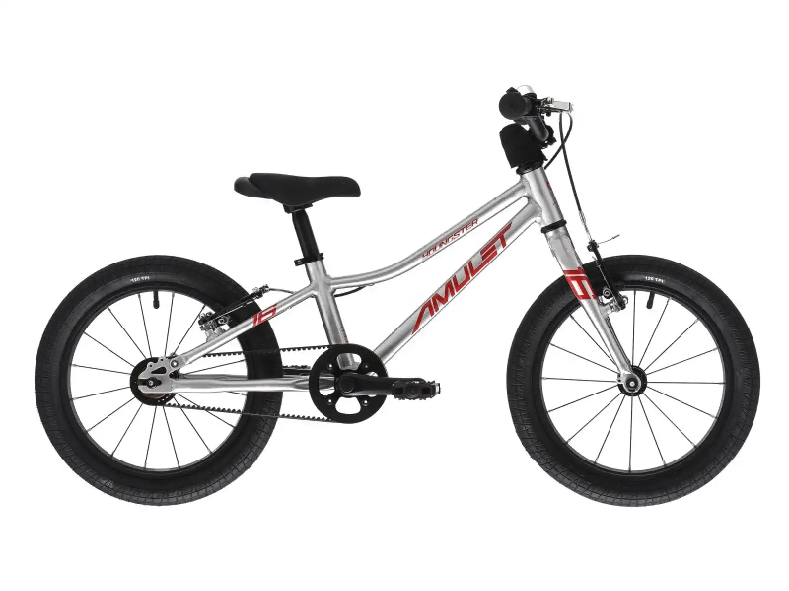 Amulet 16 Youngster belt alu brushed transparent/red Kinderfahrrad