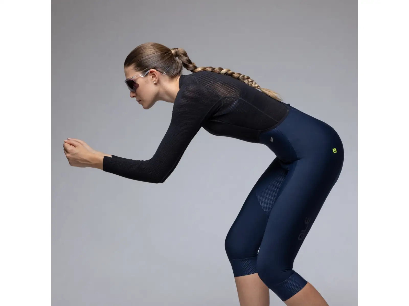 Alé R-EV1 Voltage Damen Winter 3/4 Radhose Midnight Blue