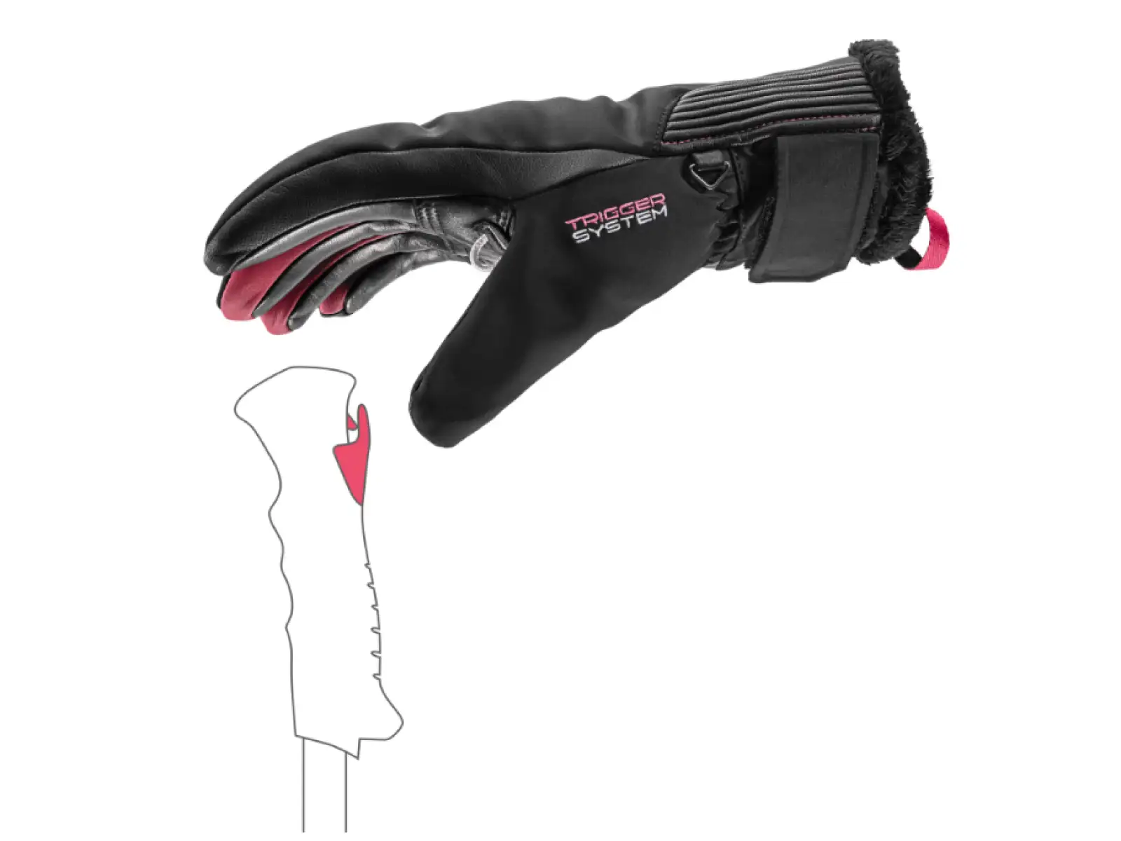 Leki Vallarta 3D Women Damenhandschuhe Black-Rose