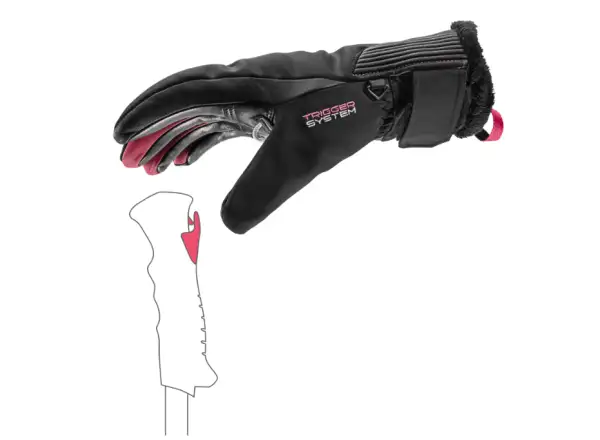 Leki Vallarta 3D Women Damenhandschuhe Black-Rose