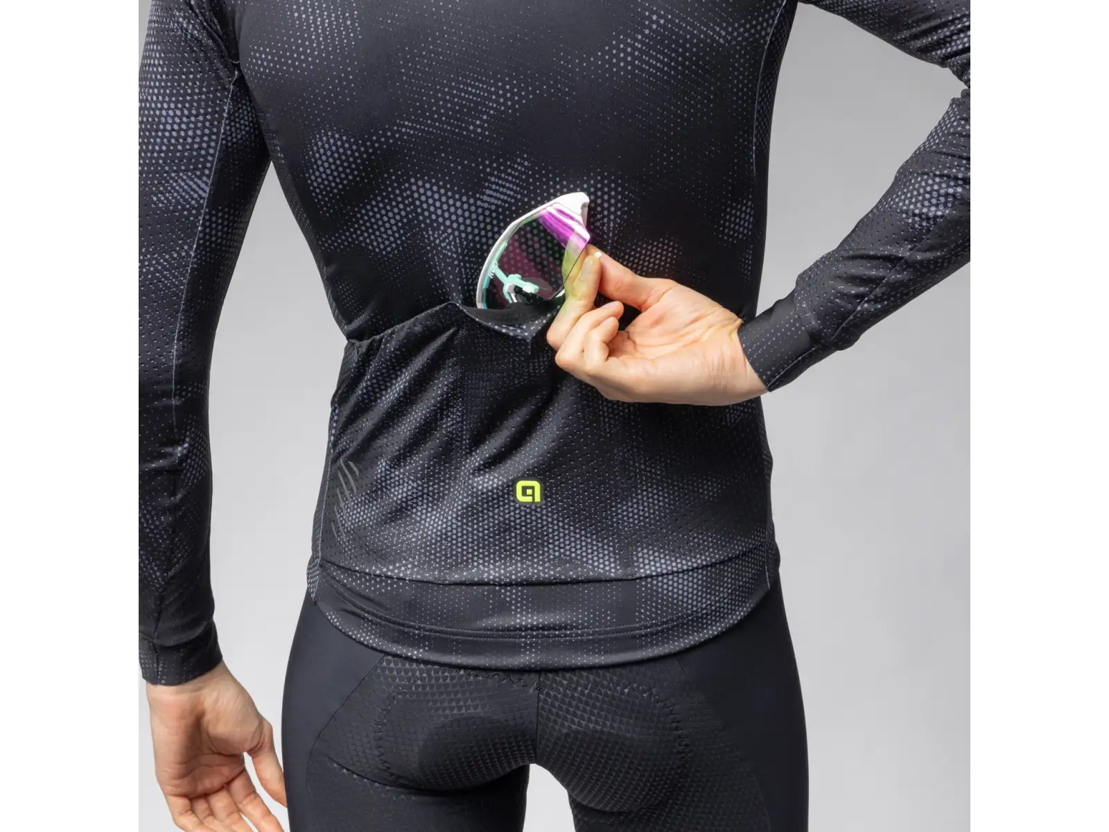 Alé PR-E Spray Herren Langarmtrikot schwarz