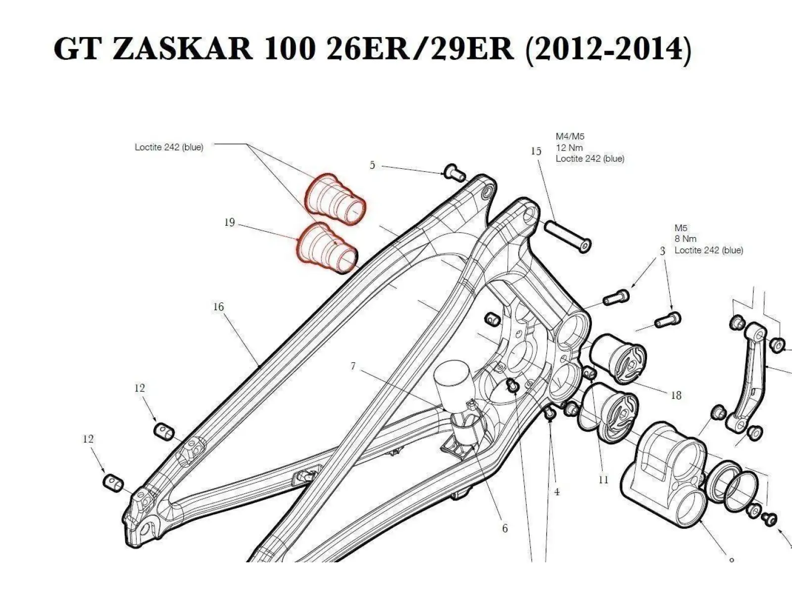 GT Zaskar 100 29" Hauptlager - Schraube (ATIOT4197)