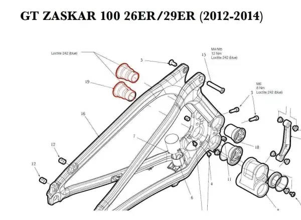 GT Zaskar 100 29" Hauptlager - Schraube (ATIOT4197)