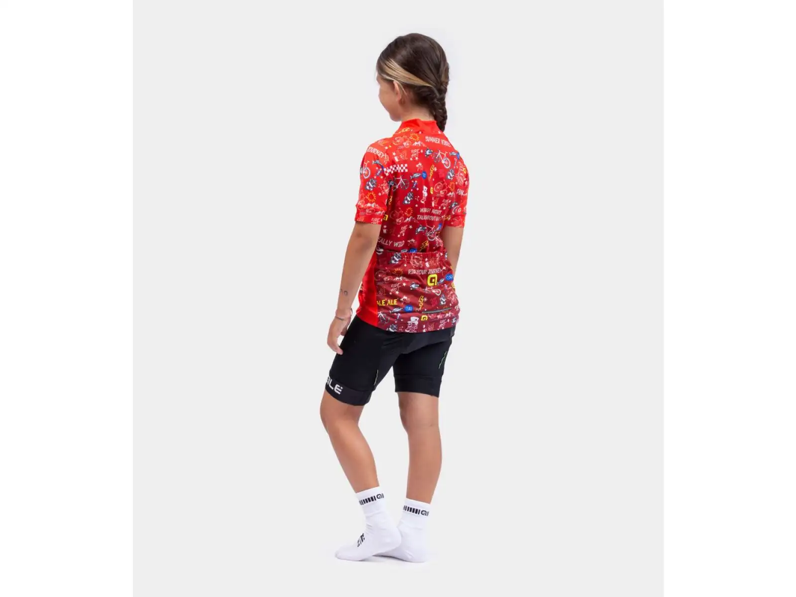 Alé Kids Vibes Kinder Kurzarmtrikot rot