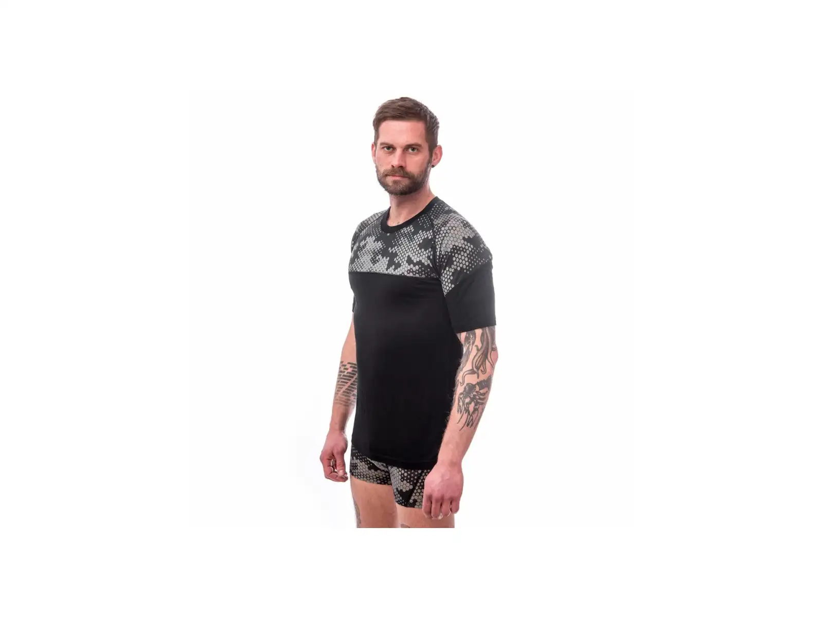 Sensor Merino Impress Herren T-Shirt kurzarm černá/Honeycomb
