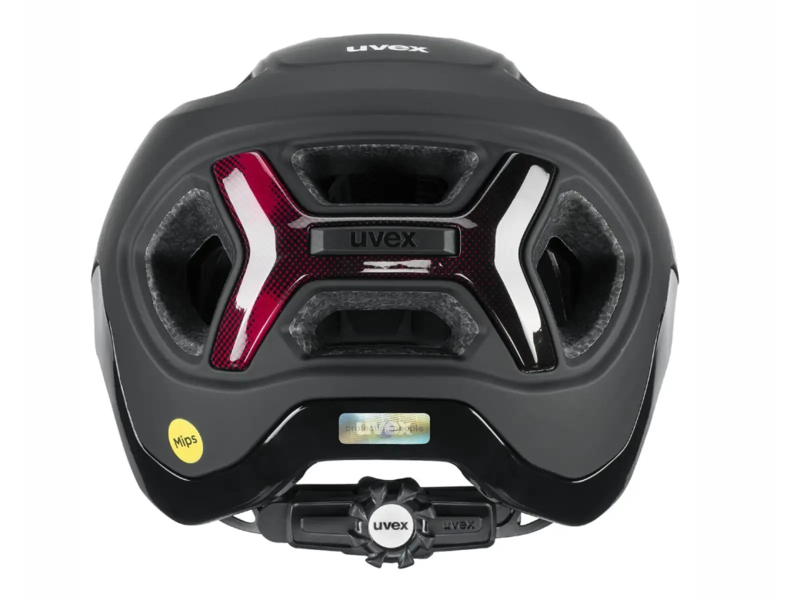Uvex React MIPS MTB Helm Black/Ruby Red Matt