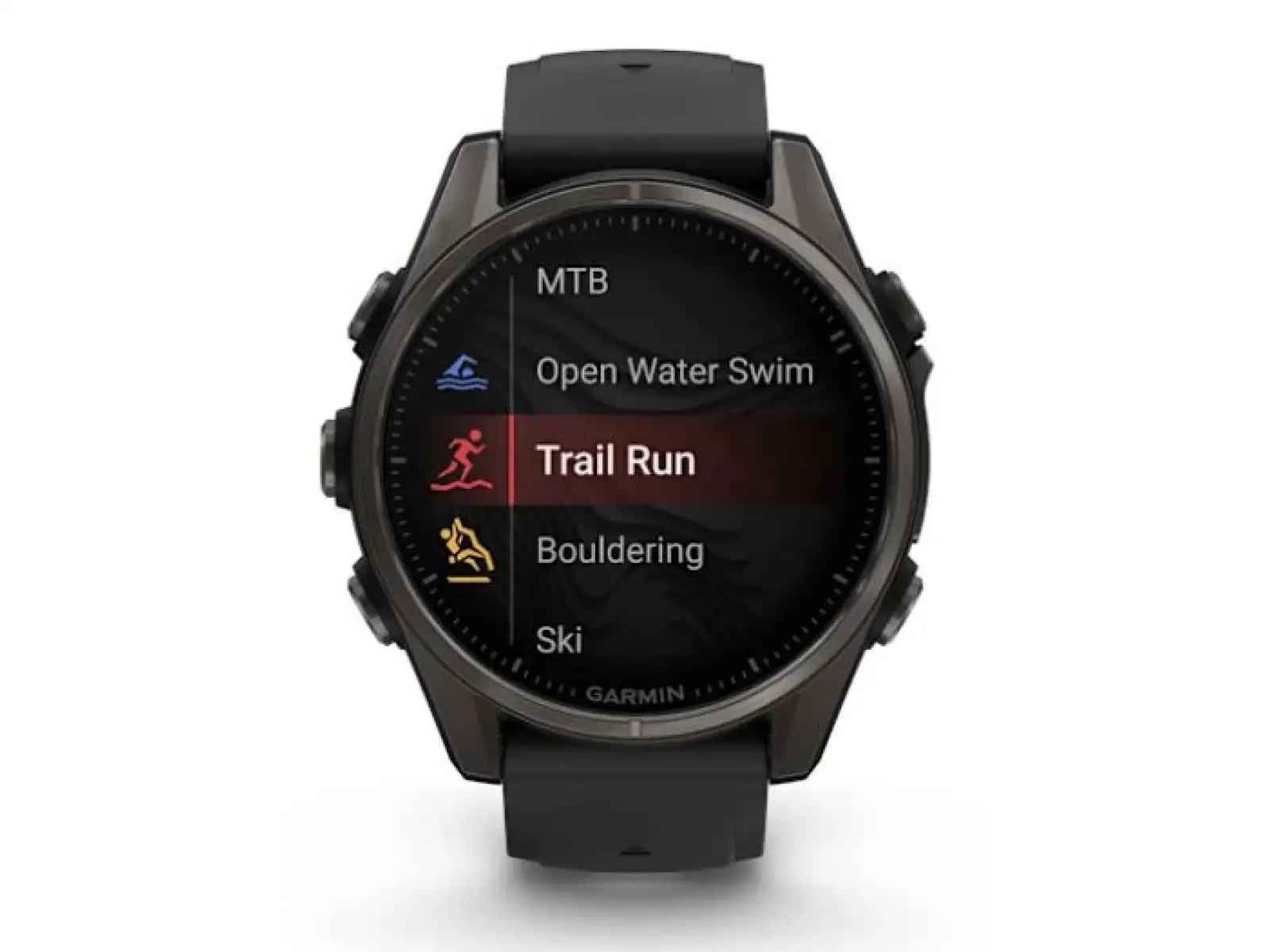 Garmin fenix 8 - 43 mm AMOLED Saphir Smartwatch in Carbon Titanium Schwarz/Steingrau