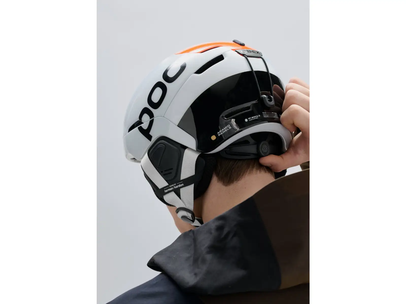 POC Obex Connect Skihelm Hydrogen White/Fluorescent Orange AVIP