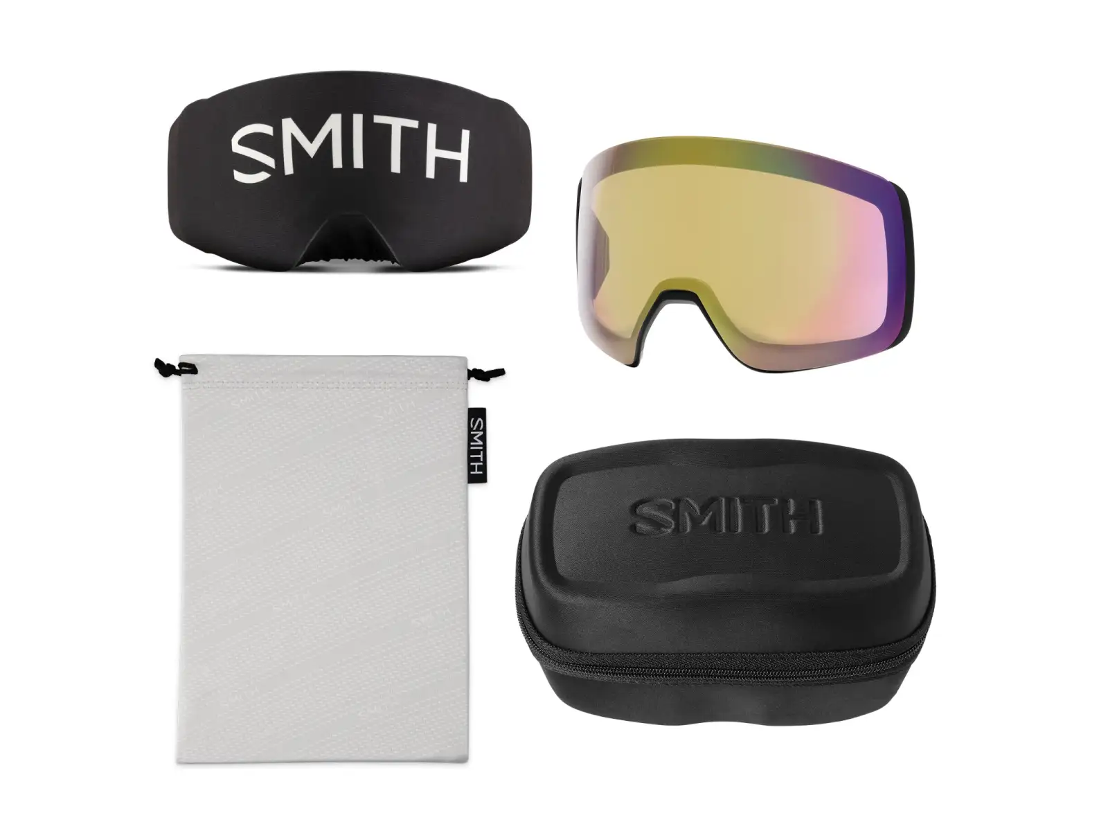 Smith 4D Mag XL Skibrille Black / ChromaPop Everyday Red Mirror (2 Gläser)