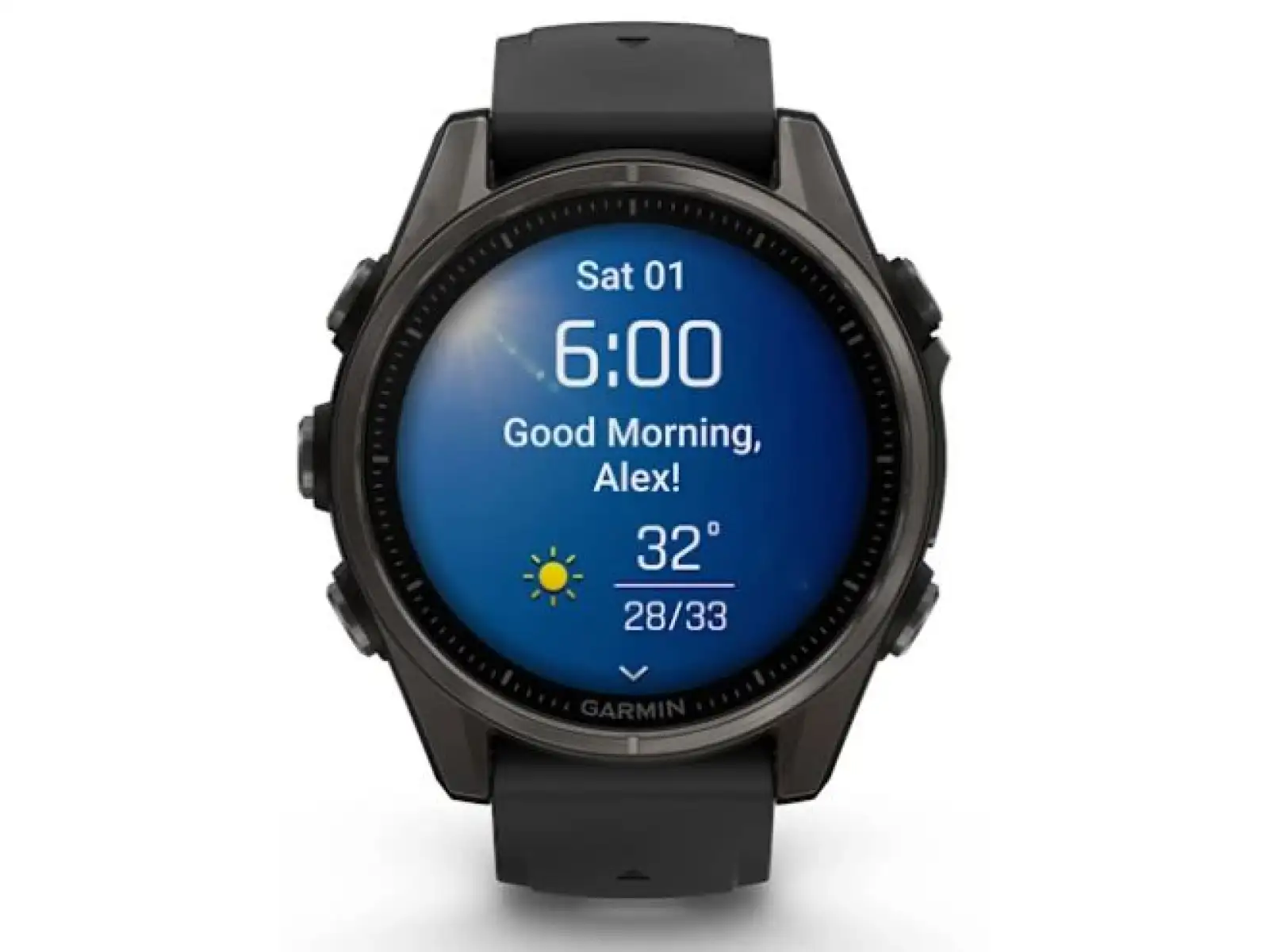 Garmin fenix 8 - 43 mm AMOLED Saphir Smartwatch in Carbon Titanium Schwarz/Steingrau