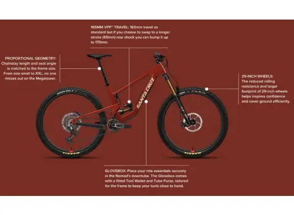 Santa Cruz Megatower 2 C 29 GX AXS vollgefedertes Fahrrad Matte Carbon Black