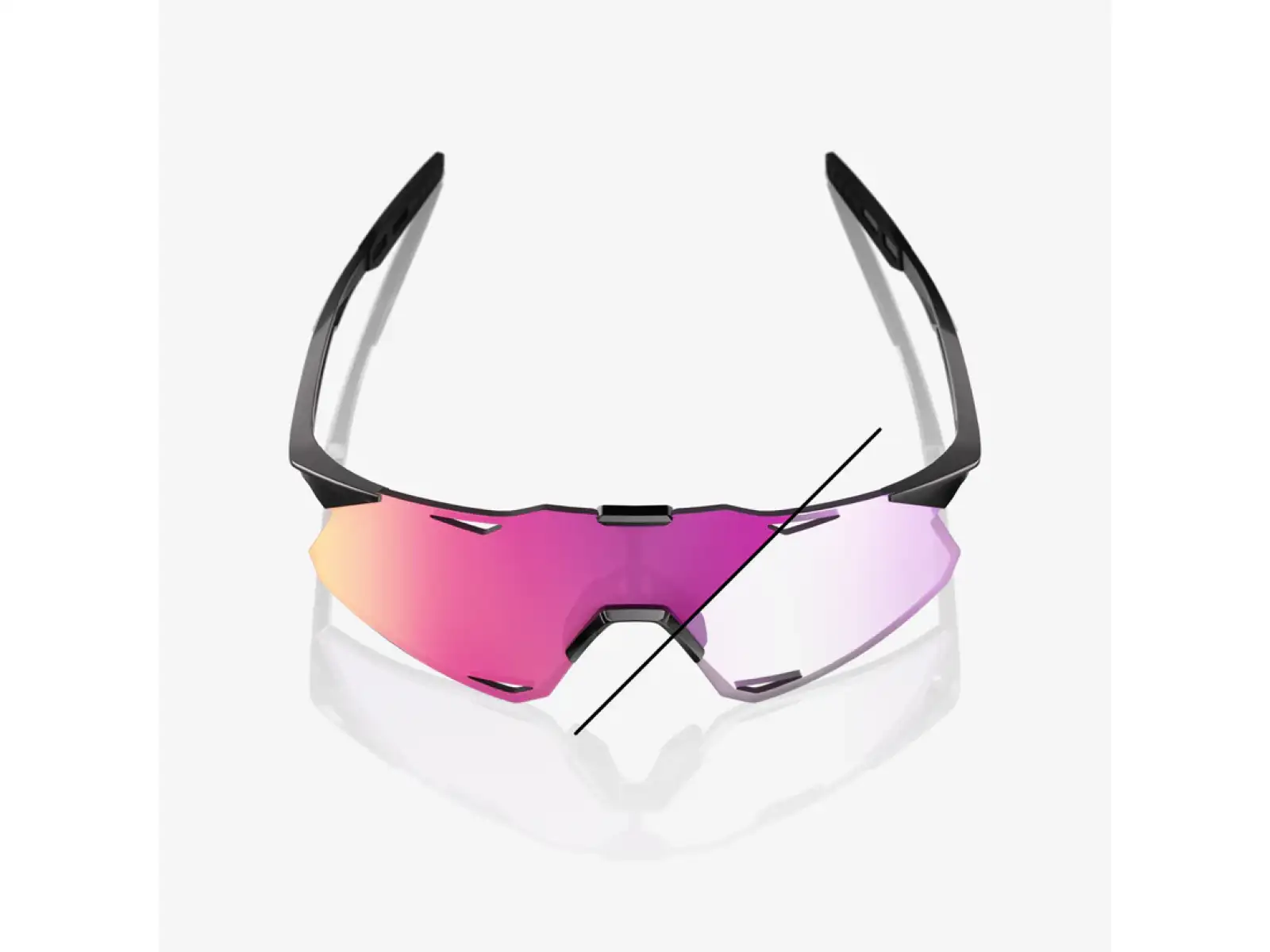 100% Hypercraft SQ Brille Gloss Black/Photochromic Purple Mirror