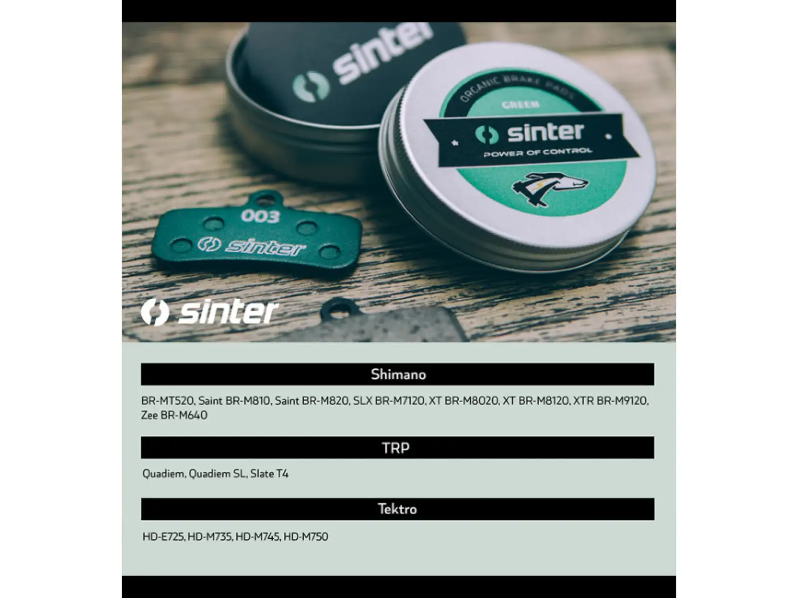 Sinter Shimano D Type Bremsbeläge Polymer Grün
