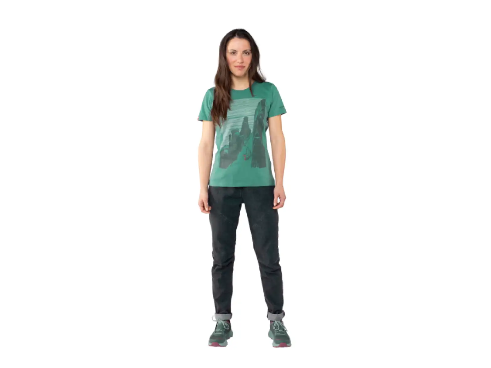 Dynafit X Simon Charriere Damen T-Shirt Kurzarm Atlantic/Dolomiti.