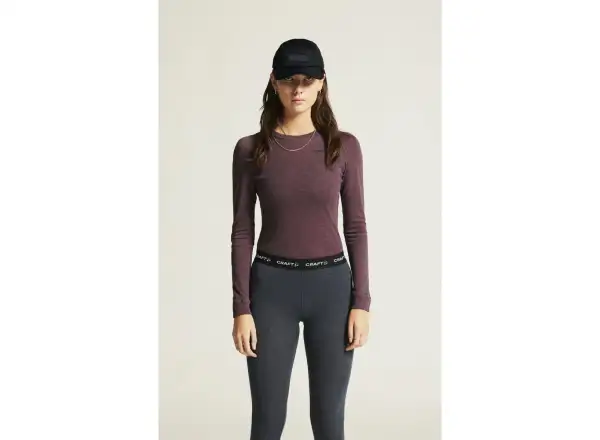 Craft Core Wool Merino Damen Set Langarmshirt+Hose Rot