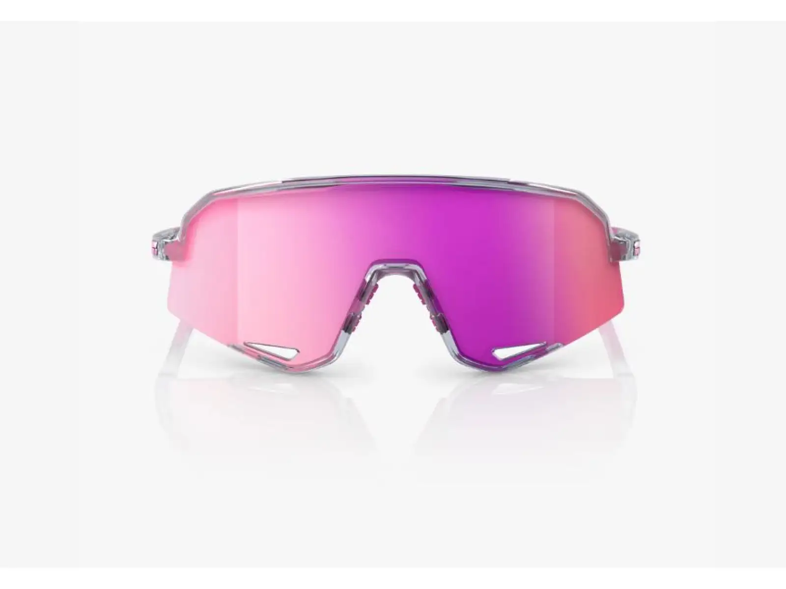100 % Sonnenbrille Slendale Polished Translucent Grey/Purple Multilayer Mirror