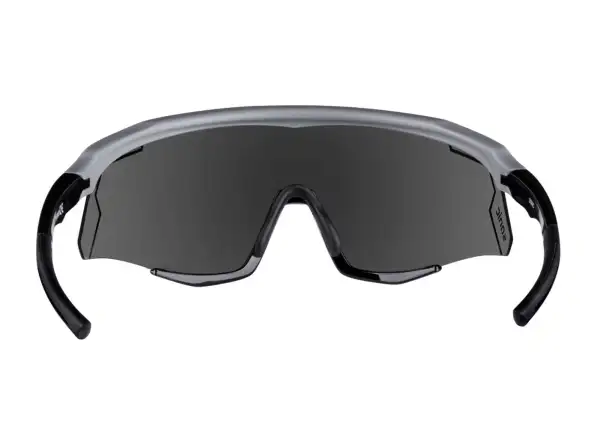 Force Sonic Fahrradbrille grau/schwarz, schwarze verspiegelte Gläser.