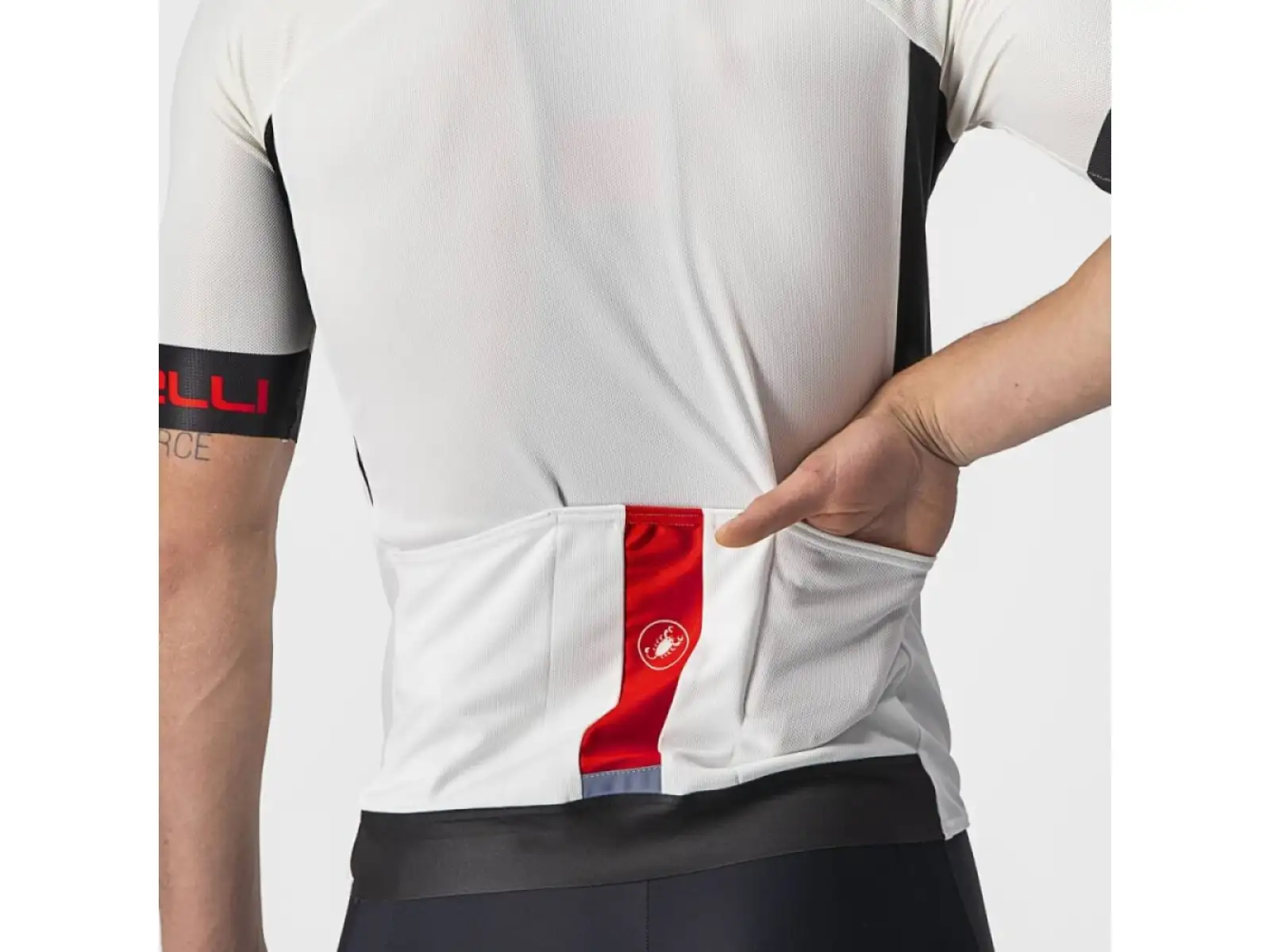 Castelli Entrata VI Herren Kurzarmtrikot elfenbein/hellschwarz/rot
