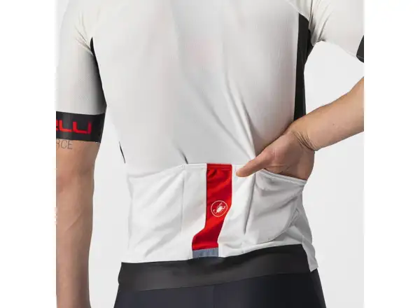 Castelli Entrata VI Herren Kurzarmtrikot elfenbein/hellschwarz/rot
