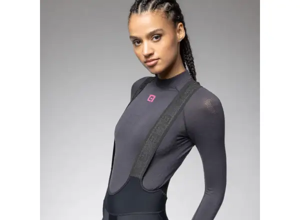 Alé Pragma Winter Damen warme Trägerhose mit Einsatz schwarz