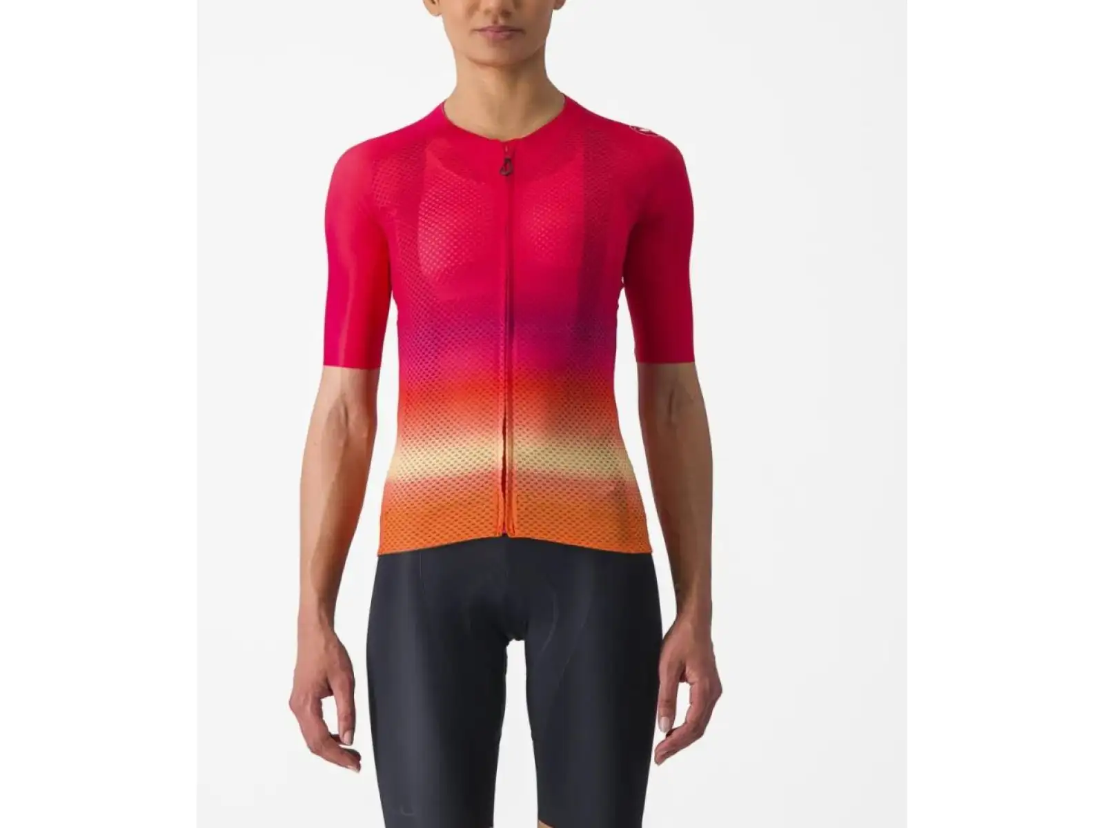 Castelli Climbers 4.0 Damen Radtrikot mit kurzen Ärmeln Hibiskus.