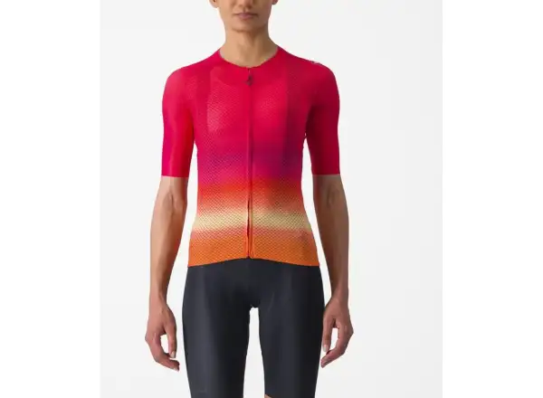 Castelli Climbers 4.0 Damen Radtrikot mit kurzen Ärmeln Hibiskus.