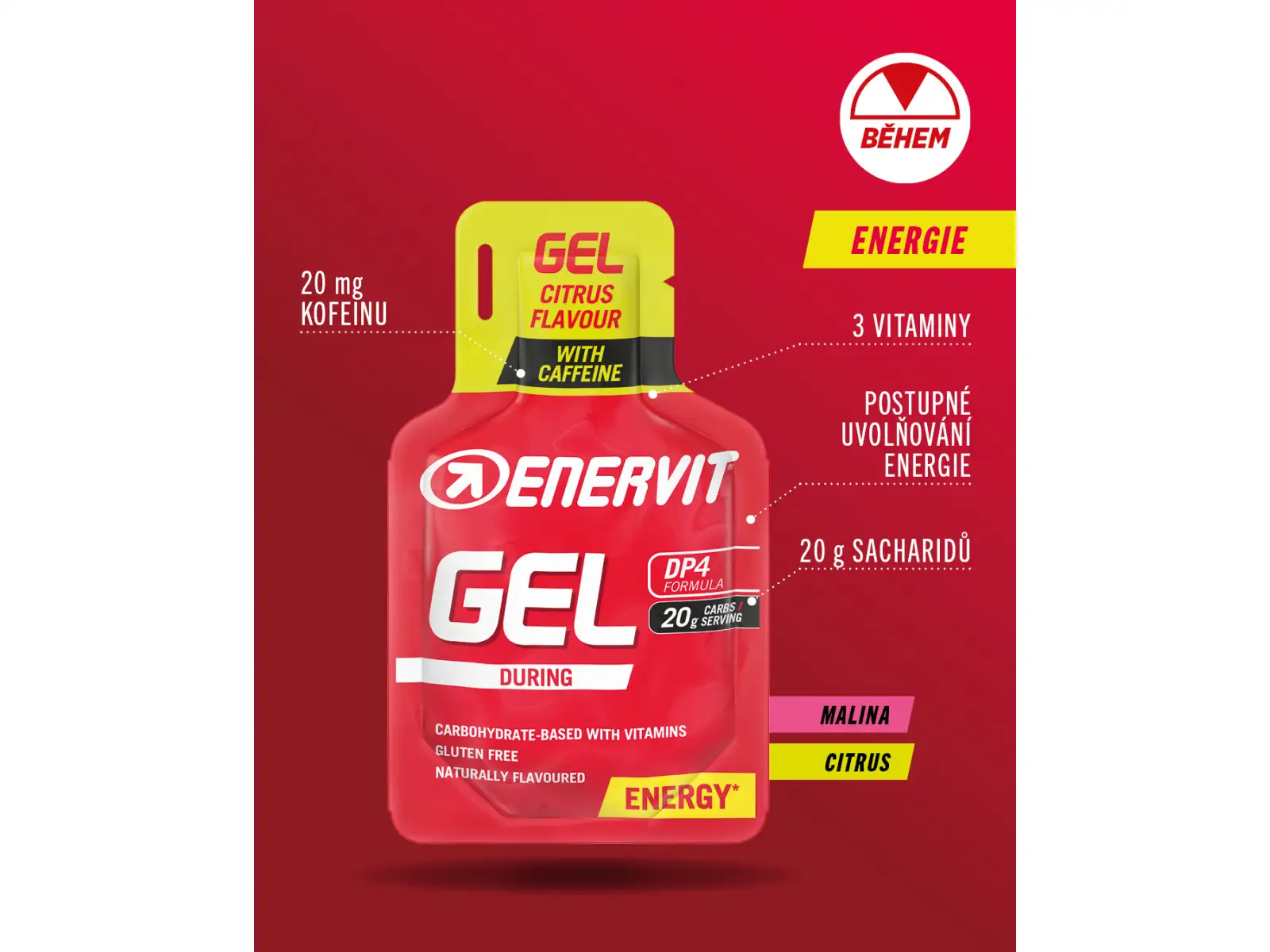 Enervit Gel mit Koffein 25 ml Himbeere