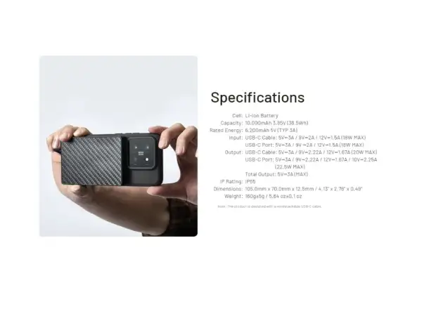 Nitecore leistungsstarke Powerbank POCKET 10000