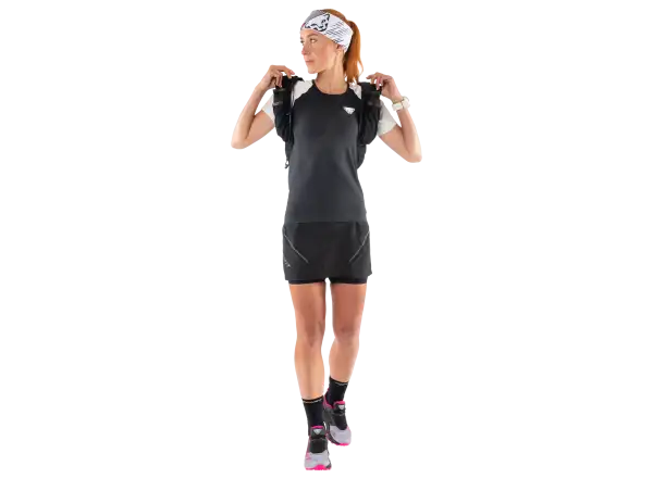 Dynafit Ultra 2v1 Damen-Laufrock mit Innenhose Blackout.