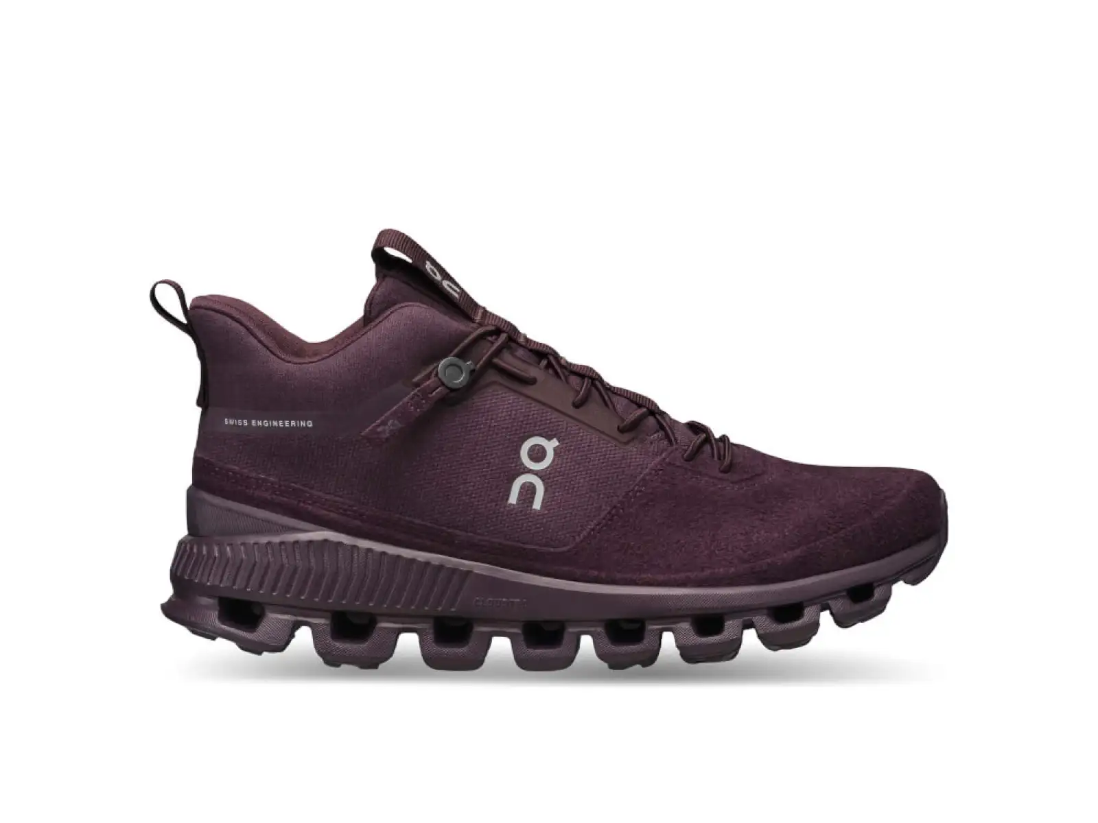 Auf Cloud Hi Monochrome Damen-Schuhe in Mullberry-Farbe.