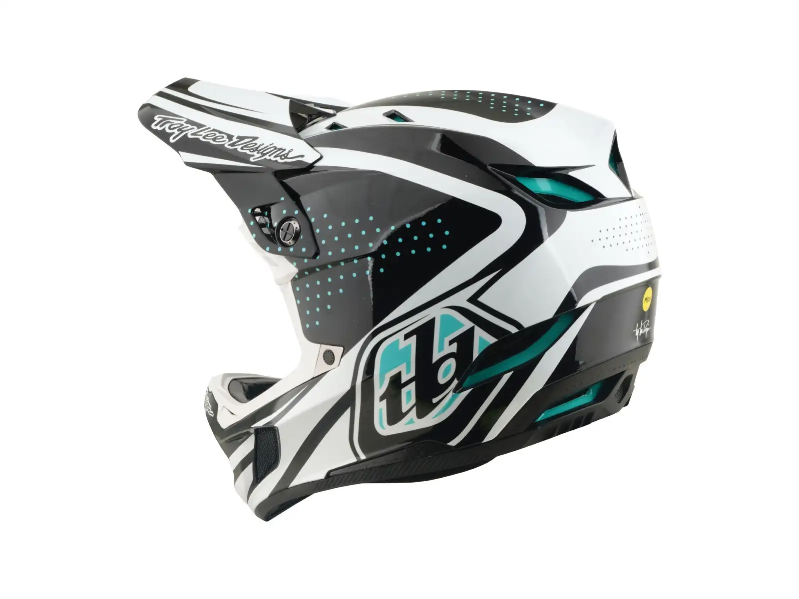 Troy Lee Designs D4 Polyacrylite MIPS Helm Line Charcoal/White