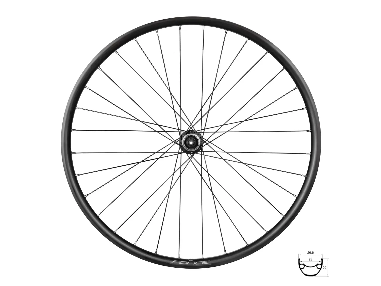 Force XC Disc 559x23 vorderes eingespeichtes Rad HBM475 36 Löcher
