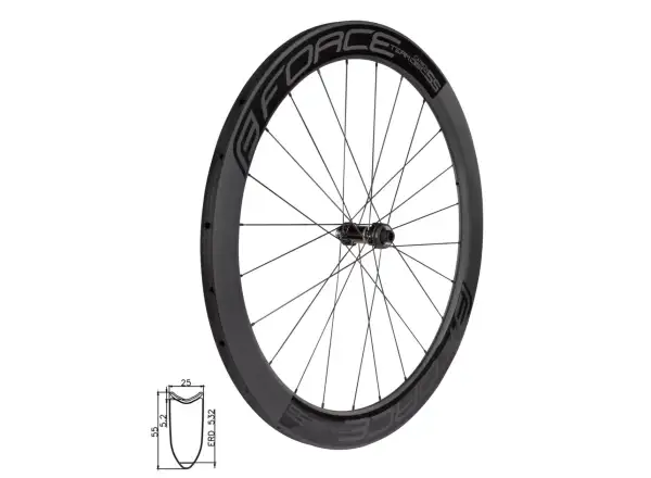 Force Team SP Karbon Disc CL Rennrad Laufrad 12x100 mm, 55 mm vorne
