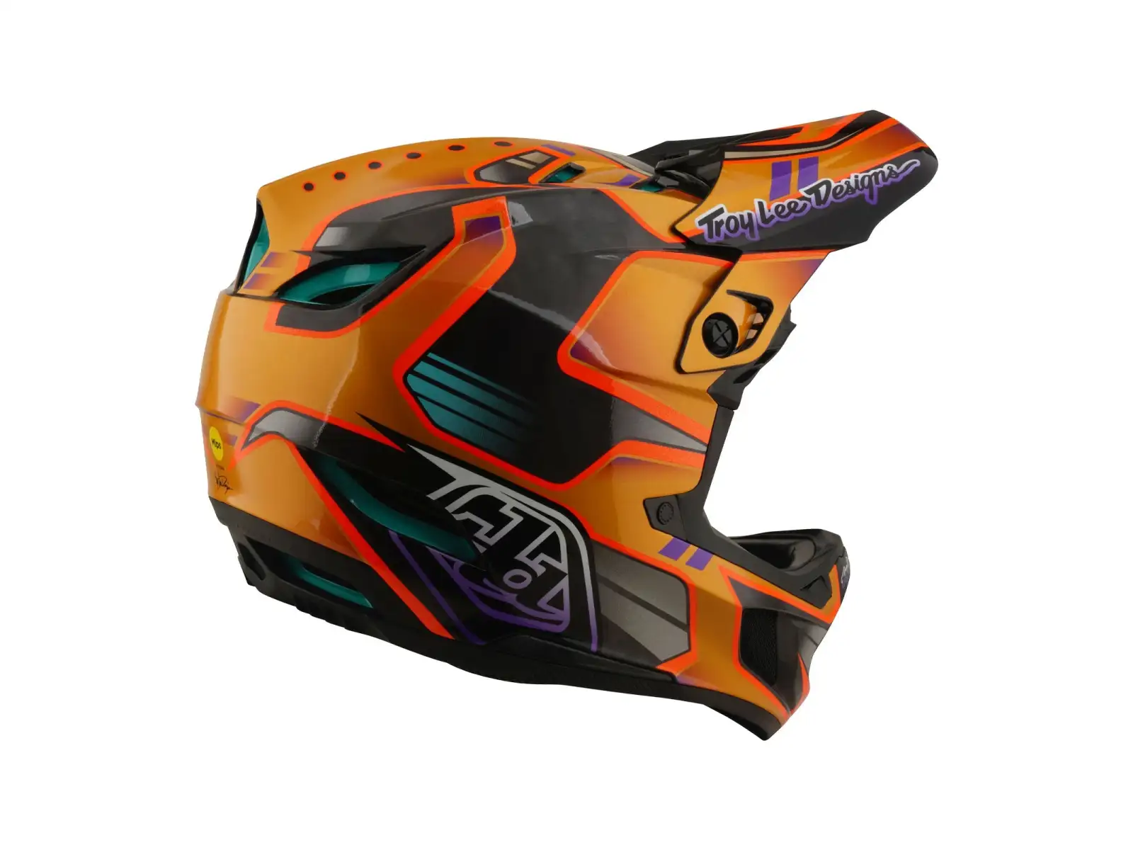 Troy Lee Designs D4 Carbon MIPS Helm Crest Gold