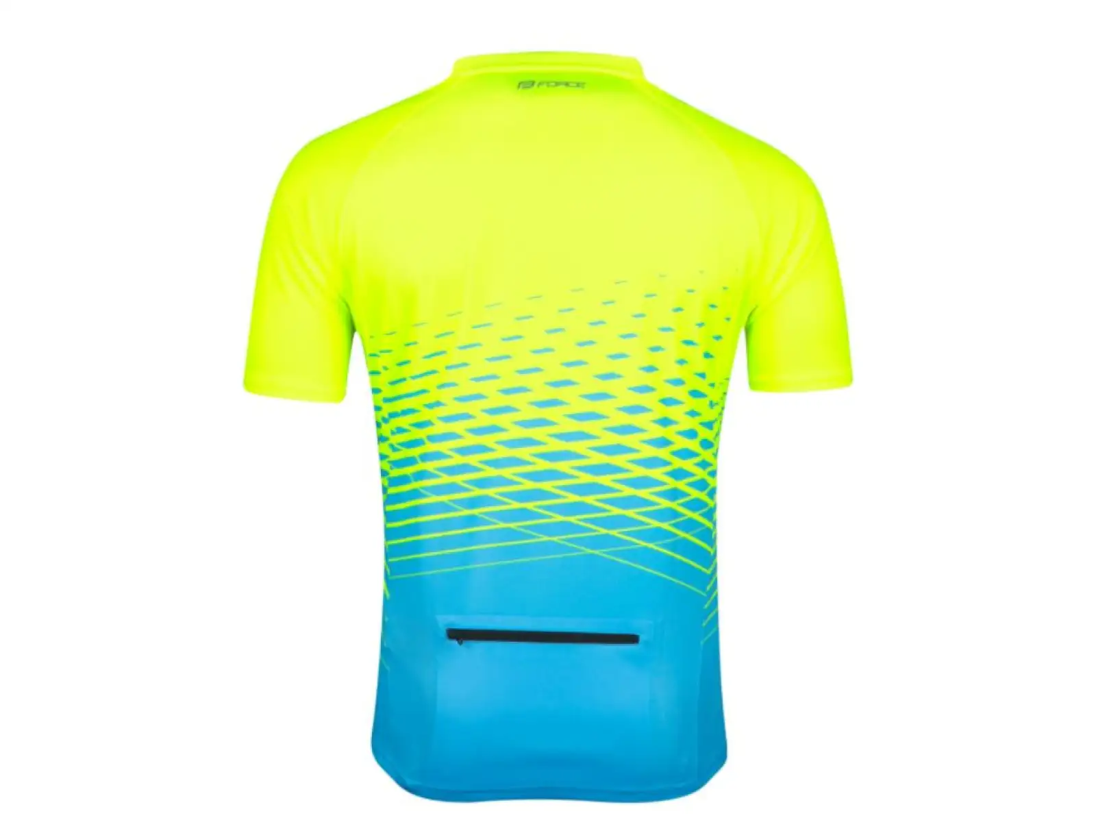 Force Angle MTB Herren-Trikot mit kurzen Ärmeln in Fluor-Blau.
