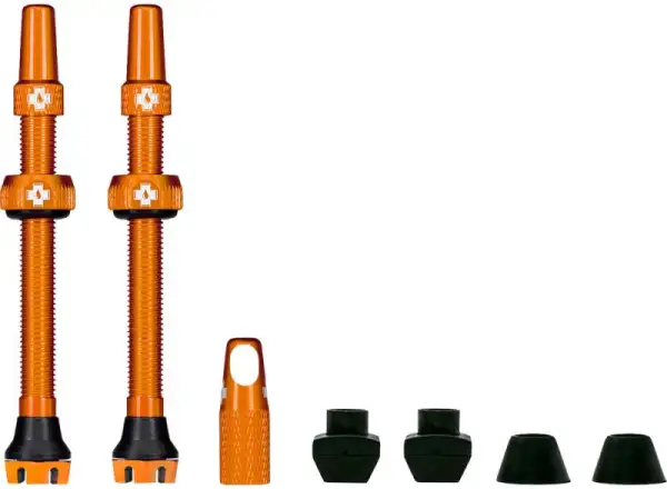 Muc-Off Tubeless Presta Ventil KIT V2 - 2 Stück, Orange.