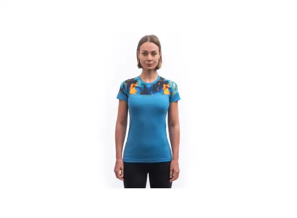 Sensor Merino Impress Damen T-Shirt Kurzarm Blau/Universe