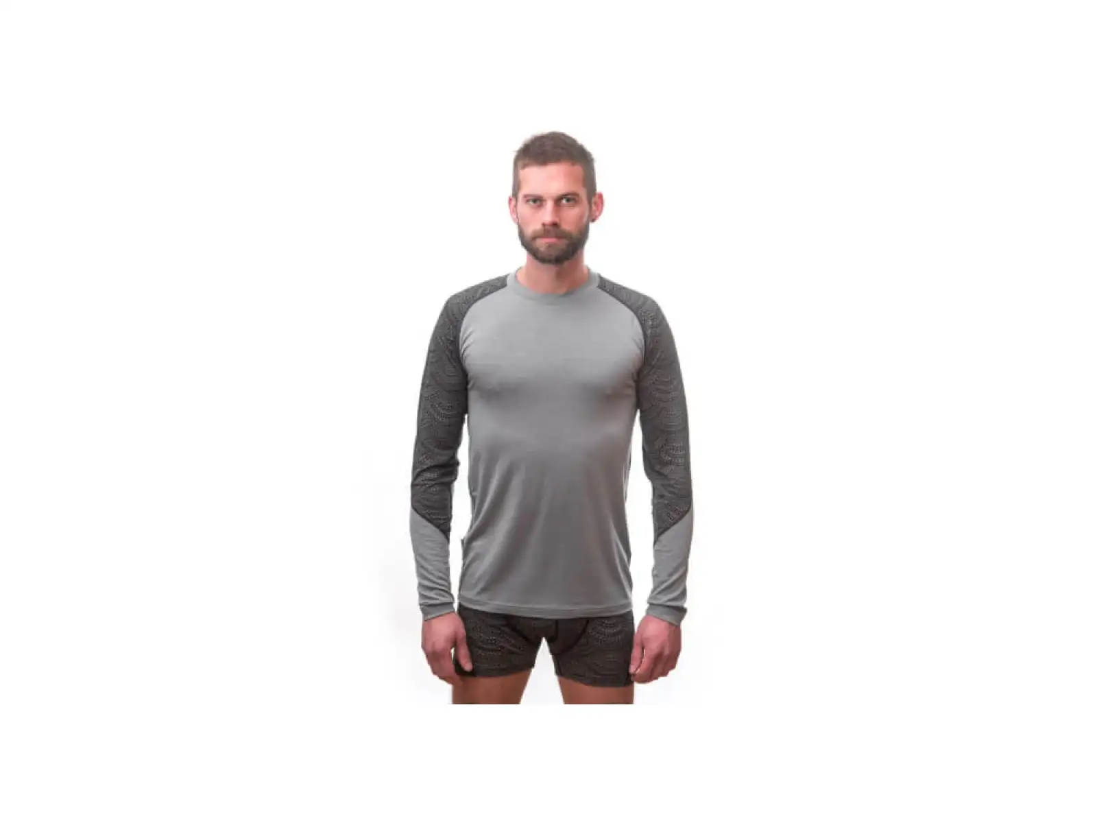 Sensor Merino Impress Herren T-Shirt Langarm grau/Maori