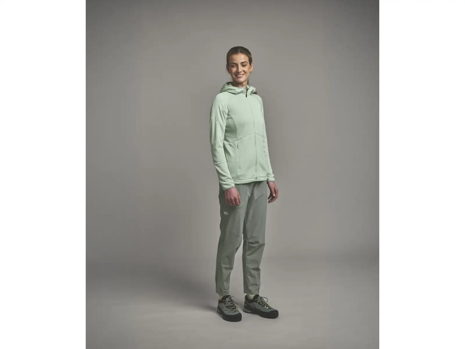 Ortovox Fleece Light Grid Hoody Damen-Sweatshirt Green Acid