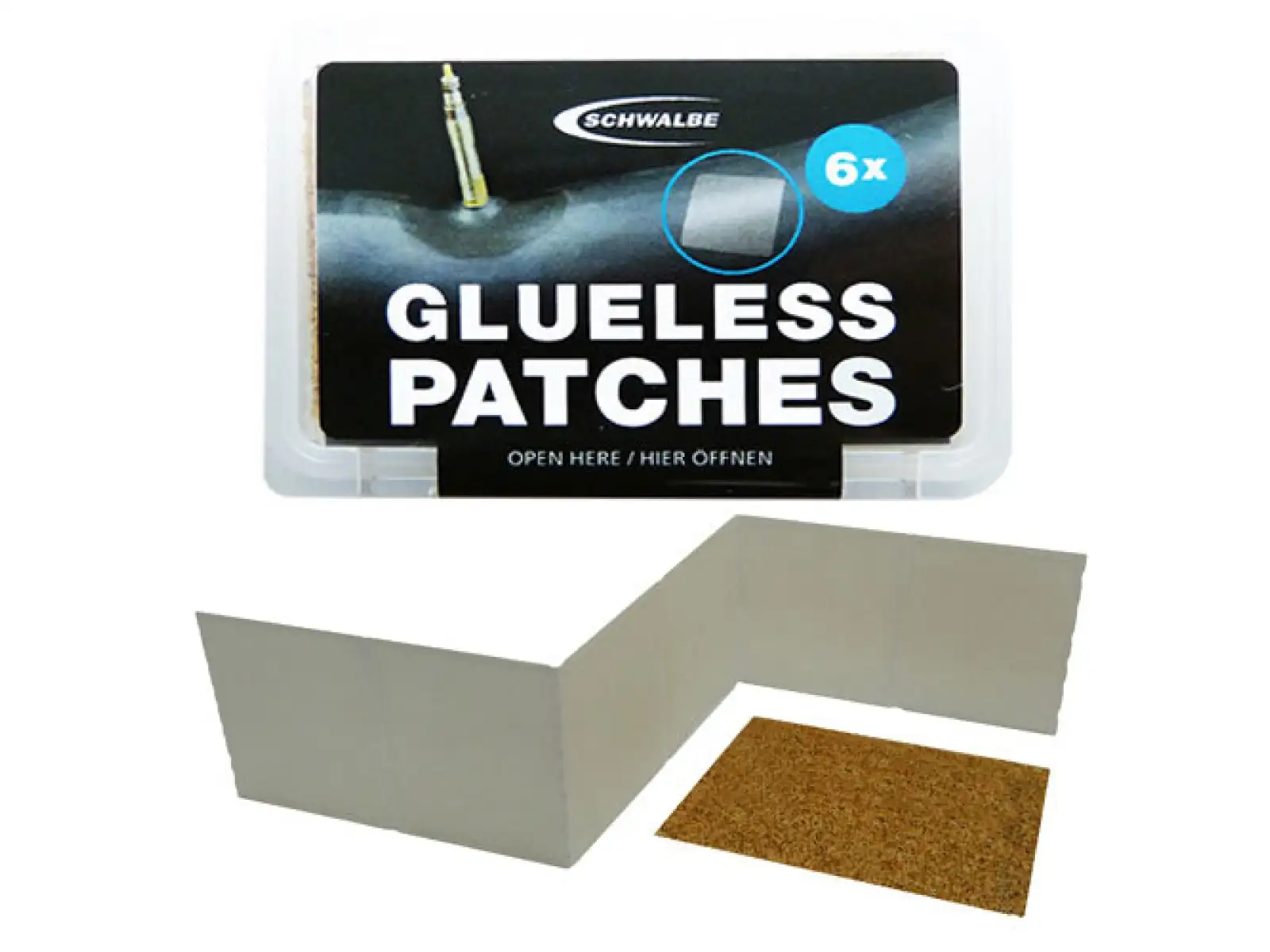 Schwalbe Glueless Patches selbstklebende Flickstücke für Schläuche 6 Stück