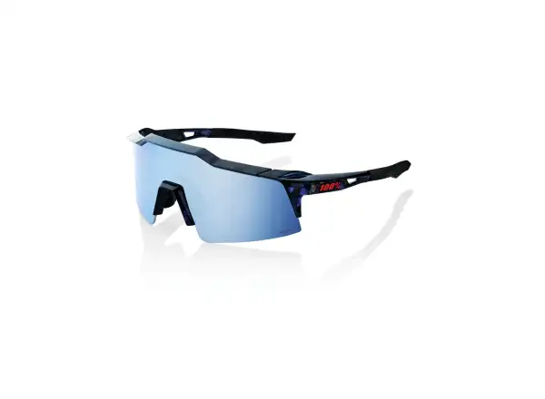 100% Speedcraft Brille Schwarz Holographic/HiPER Blau Multilayer Spiegel
