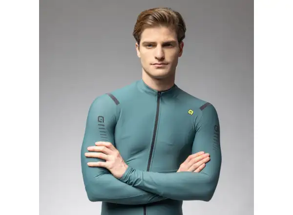 Alé R-EV1 Warm Race Herren-Trikot warm langarm Pier grün