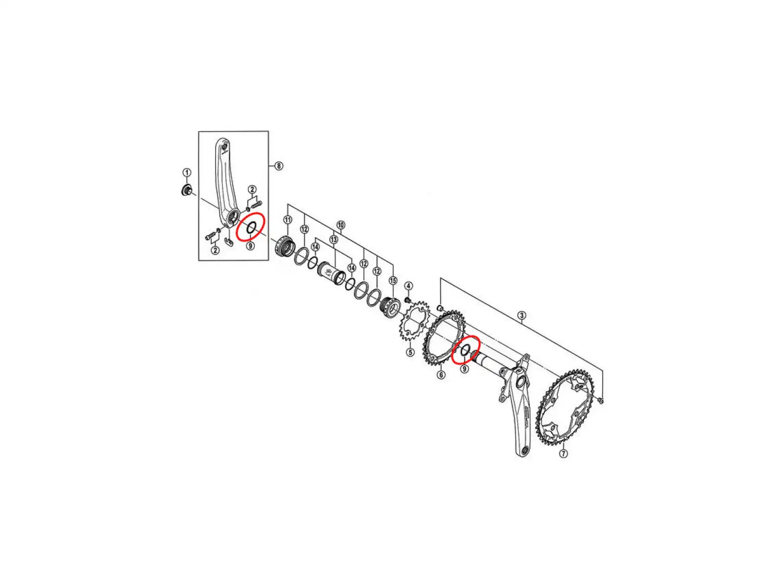 Shimano O-Ring für Hollowtech II Kurbeln