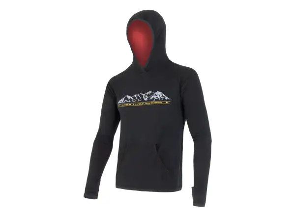 Sensor Merino Upper Mountains Herren Kapuzenpullover Schwarz