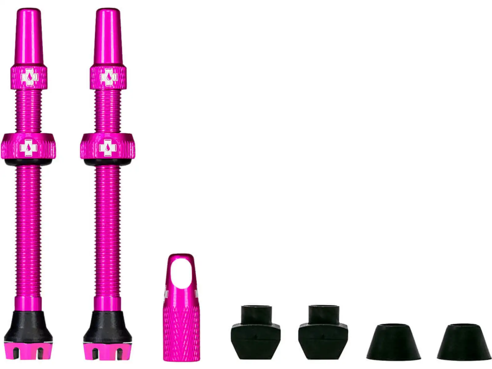 Muc-Off Tubeless Presta Ventil KIT V2, 2 Stück, Pink.