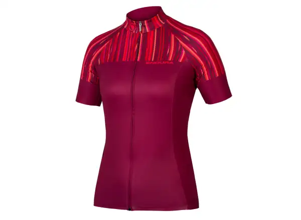 Endura Pinstripe Damen Kurzarmtrikot dark mulberry