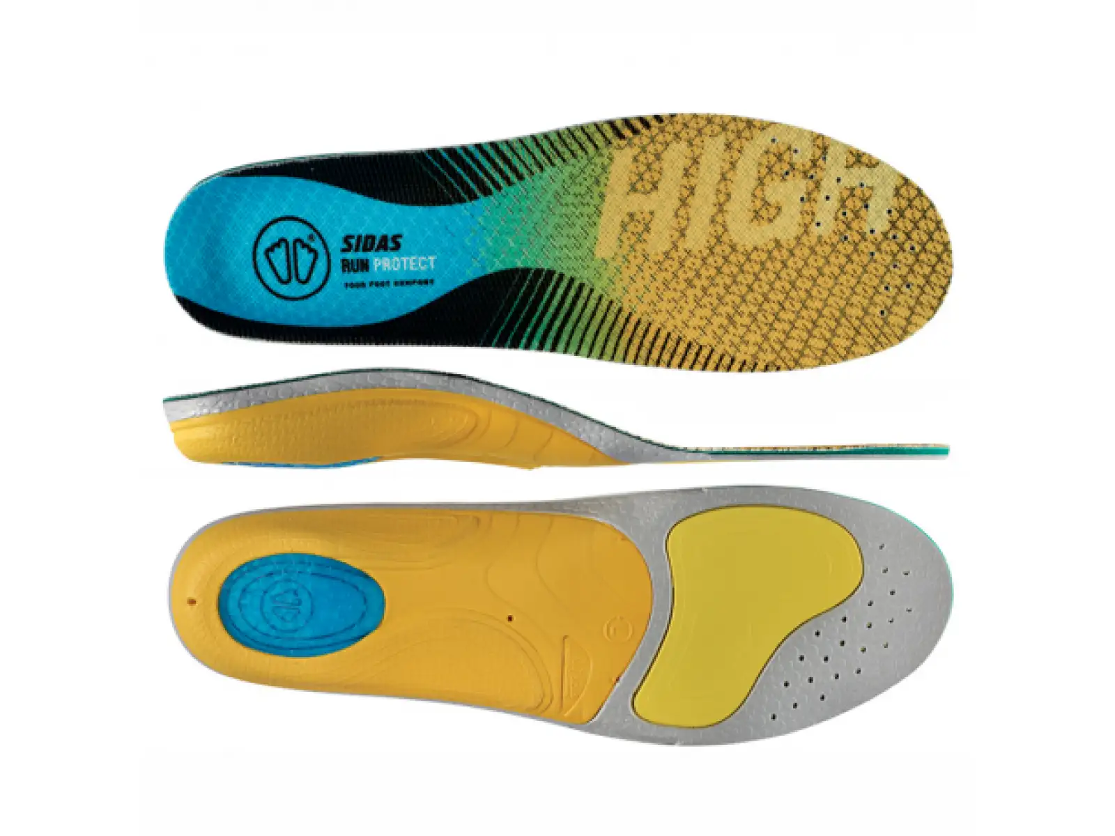Sidas 3feet Run Protect High Arch Einlegen für Laufschuhe hoher Fußgewölbe 1 Paar