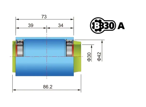 FSA Adapter für BB-30A/PF-30A Rahmen und FSA 386EVO Kurbeln.