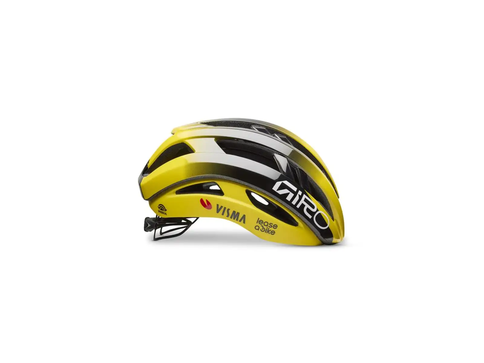 Giro Aries Spherical Helm Mattschwarz/Yellow Visma